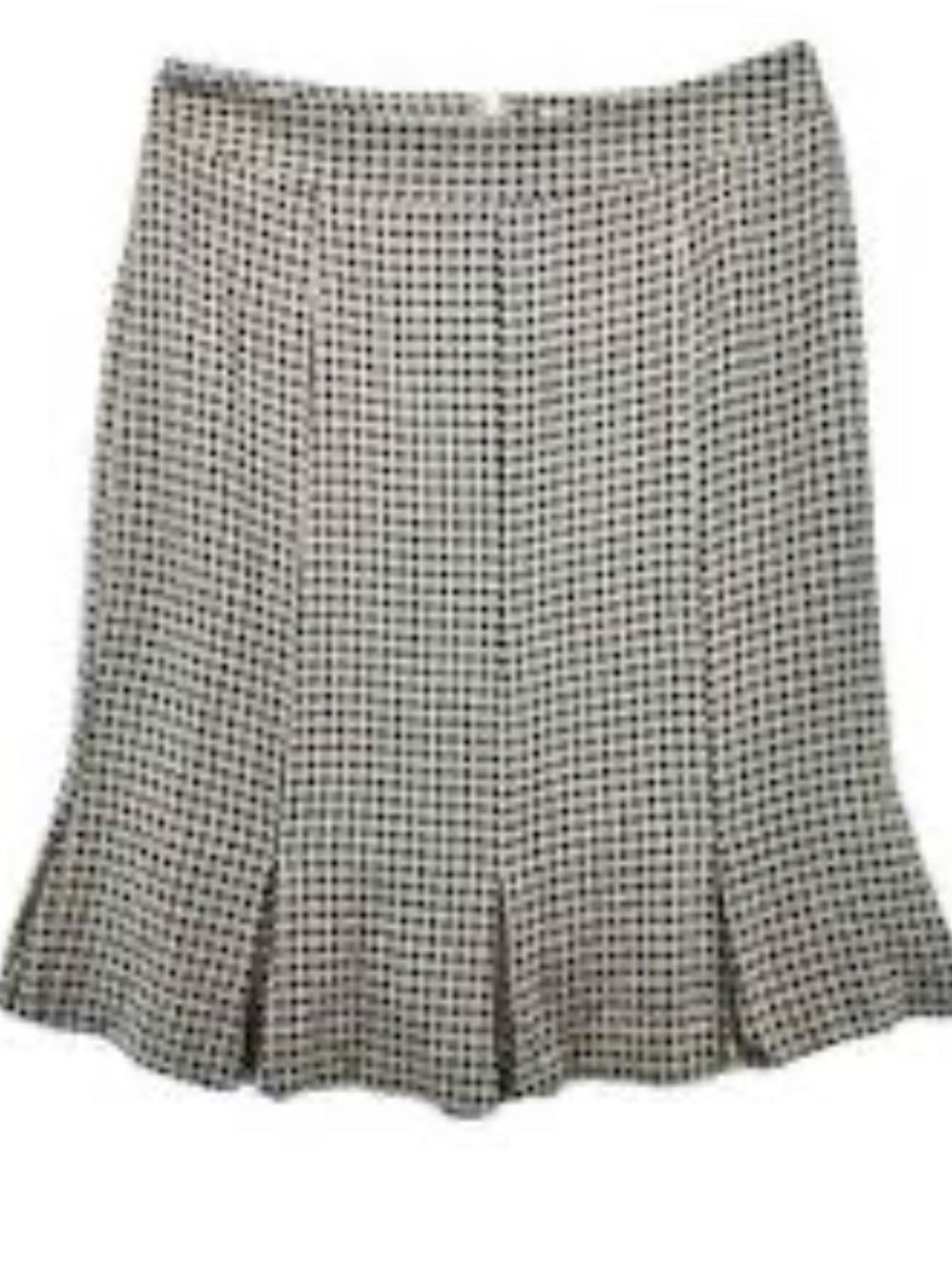 Ann Taylor Black and White Checked A-Line Skirt